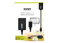 PORT Connect - USB / DisplayPort-adapter - 24 pin USB-C (hann) til DisplayPort (hunn) - 15 cm 900127