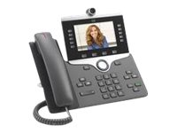 Cisco IP Phone 8865 - With Multiplatform Phone Firmware - IP-videotelefon - med digitalkamera, Bluetooth-grensesnitt - IEEE 802.11a/b/g/n/ac (Wi-Fi) - SIP, SDP - 5 linjer - koksgrå - gjenfabrikert CP-8865-3PCC-K9-RF