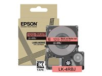 Epson LabelWorks LK-4RBJ - Svart på matt rødt - Rull (1,2 cm x 8 m) 1 kassett(er) hengeboks - tapepatron - for LabelWorks LW-C410, LW-C610 C53S672071