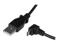 StarTech.com 2m Micro USB Cable Cord - A to Down Angle Micro B - Down Angled Micro USB Cable - 1x USB A (M), 1x USB Micro B (M) - Black (USBAUB2MD) - USB-kabel - Micro-USB type B (hann) til USB (hann) - USB 2.0 - 2 m - 90°-kontakt, formstøpt - svart USBAUB2MD