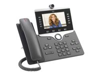 Cisco IP Phone 8845 - IP-videotelefon - med digitalkamera, Bluetooth-grensesnitt - SIP, SDP - 5 linjer - koksgrå - TAA-samsvar CP-8845-3PCC-K9=