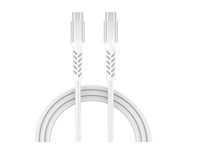 GRATEQ PRO - USB-kabel - 24 pin USB-C (hann) til 24 pin USB-C (hann) - 5 A - 1.5 m - USB Power Delivery (100 W), flettet kabel - hvit 86011GC