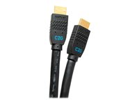 C2G 12ft Ultra Flexible 4K Active HDMI Cable Gripping 4K 60Hz - In-Wall M/M - HDMI-kabel med Ethernet - HDMI hann til HDMI hann - 3.7 m - svart - aktiv, 4K 60Hz støtte C2G10379