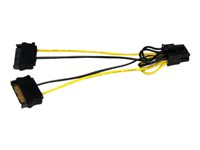 StarTech.com 6in SATA Power to 8 Pin PCI Express Video Card Power Cable Adapter - SATA to 8 pin PCIe power - Strømkabel - SATA-strøm (hann) til 8-pins PCIe-strøm (hann) - 15 cm SATPCIEX8ADP