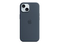 Apple - Baksidedeksel for mobiltelefon - MagSafe-samsvar - silikon - stormblå - for iPhone 15 MT0N3ZM/A