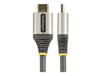 StarTech.com 6ft (2m) Premium Certified HDMI 2.0 Cable with Ethernet, High Speed Ultra HD 4K 60Hz HDMI Cable HDR10, ARC, HDMI Cord For Ultra HD Monitors, TVs, Displays, w/ TPE Jacket - Durable HDMI Video Cable (HDMMV2M) - Premium High Speed - HDMI-kabel med Ethernet - HDMI hann til HDMI hann - 2 m - skjermet - grå, svart - passiv, støtte for 4K 60 Hz (3840 x 2160) HDMMV2M