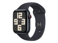 Apple Watch SE (GPS + Cellular) - 2. generasjon - 44 mm - midnattsaluminium - smartklokke med sportsbånd - fluorelastomer - midnatt - båndbredde: M/L - 32 GB - Wi-Fi, LTE, Bluetooth - 4G - 33 g MRH83DH/A