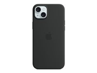 Apple - Baksidedeksel for mobiltelefon - MagSafe-samsvar - silikon - svart - for iPhone 15 Plus MT103ZM/A