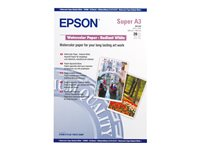 Epson - Strålende hvit - A3 plus (329 x 423 mm) - 188 g/m² - 20 ark vannfargepapir - for SureColor P5000, P800, SC-P10000, P20000, P5000, P700, P7500, P900, P9500 C13S041352