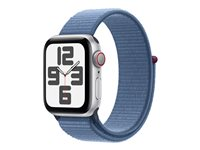 Apple Watch SE (GPS + Cellular) - 2. generasjon - 40 mm - sølvaluminium - smartklokke med sportssløyfe - vevet nylon - winter blue - håndleddstørrelse: 130-200 mm - 32 GB - Wi-Fi, LTE, Bluetooth - 4G - 27.8 g MRGQ3DH/A