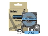 Epson LabelWorks LK-4LBJ - Svart på matt blått - Rull (1,2 cm x 8 m) 1 kassett(er) hengeboks - tape C53S672080
