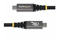 StarTech.com - USB-kabel - USB-C (hann) til USB-C (hann) - USB4 / Thunderbolt / DisplayPort 2.1 - 50 cm - 4K 120 Hz støtte, 8K 60Hz støtte, utvidet effektområde (EPR), støtte for Power Delivery 3,1 - svart CC50CM80GUSB4CABLE