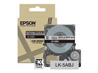 Epson LabelWorks LK-5ABJ - Matt - svart på matt grått - Rull (1,8 cm x 8 m) 1 kassett(er) hengeboks - tape - for LabelWorks LW-C410, LW-C610 C53S672087