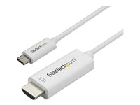 StarTech.com 3ft (1m) USB C to HDMI Cable, 4K 60Hz USB Type C to HDMI 2.0 Video Adapter Cable, Thunderbolt 3 Compatible, Laptop to HDMI Monitor/Display, DP 1.2 Alt Mode HBR2 Cable, White - 4K USB-C Video Cable (CDP2HD1MWNL) - Adapterkabel - 24 pin USB-C hann til HDMI hann - 1 m - hvit - støtte for 4K 60 Hz (3840 x 2160) - for P/N: TB4CDOCK CDP2HD1MWNL
