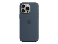 Apple - Baksidedeksel for mobiltelefon - MagSafe-samsvar - silikon - stormblå - for iPhone 15 Pro Max MT1P3ZM/A