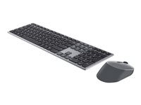 Dell Pro Plus Keyboard and Mouse KM7321W - Tastatur- og mussett - trådløs - 2.4 GHz, Bluetooth 5.0 - QWERTY - Pan Nordic - titangrå - med 3 years NBD Advance Exchange - for Latitude 7320 Detachable; XPS 17 9710 KM7321WGY-NOR