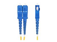 StarTech.com 15m (50ft) LC to SC (UPC) OS2 Single Mode Duplex Fiber Optic Cable, 9/125µm, Laser Optimized, 10G, Bend Insensitive, Low Insertion Loss - LSZH Fiber Patch Cord (SMLCSC-OS2-15M) - Koblingskabel - LC/UPC-enkeltmodus (hann) til SC/UPC-enkeltmodus (hann) - 15 m - 2 mm - fiberoptisk - dupleks - 9 / 125 micron - OS1/OS2 - halogenfri, passiv - gul SMLCSC-OS2-15M