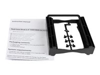 StarTech.com Dual 2.5" SSD/HDD Mounting Bracket for 3.5" Drive Bay - Tool-Less Installation - 2-Drive Adapter Bracket for Desktop Computer (BRACKET225PT) - Uttagbar harddiskramme - 3.5" to 2 x 2.5" - svart - for P/N: M2E4SFF8643, PEX4SFF8643, U2M2E125 BRACKET225PT