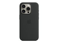Apple - Baksidedeksel for mobiltelefon - MagSafe-samsvar - silikon - svart - for iPhone 15 Pro MT1A3ZM/A