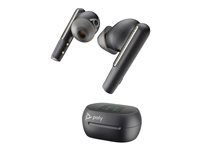 Poly Voyager Free 60+ - True wireless-hodetelefoner med mikrofon - i øret - Bluetooth - aktiv støydemping - USB-A via Bluetooth-adapter, 3,5 mm jakk - karbon sort - Certified for Zoom Rooms 7Y8G4AA
