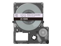 Epson LabelWorks LK-4UAS - Grått på lavendel - Rull (1,2 cm x 8 m) 1 kassett(er) hengeboks - tapepatron - for LabelWorks LW-C410, LW-C610 C53S672107