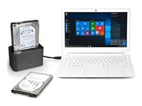 PORT - HDD-dokkestasjon - brønner: 1 - 2,5" / 3,5" delt - SATA 3Gb/s - USB 3.0 - svart 900040