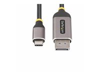 StarTech.com 10ft (3m) USB-C to DisplayPort Adapter Cable, 8K 60Hz - Adapterkabel - 24 pin USB-C (hann) til DisplayPort (hann) låst - USB4 / Thunderbolt 3 / Thunderbolt 4 / DisplayPort 1.4 - 3 m - 8K 60Hz støtte, 4K 144Hz støtte - grå, svart 142-USBC-DP-8K-10F