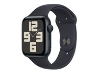 Apple Watch SE (GPS) - 2. generasjon - 44 mm - midnattsaluminium - smartklokke med sportsbånd - fluorelastomer - midnatt - båndbredde: S/M - 32 GB - Wi-Fi, Bluetooth - 32.9 g MRE73DH/A