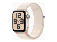 Apple Watch SE (GPS) - 2. generasjon - 40 mm - stjernelysaluminium - smartklokke med sportssløyfe - tekstil - stjernelys - håndleddstørrelse: 130-200 mm - 32 GB - Wi-Fi, Bluetooth - 26.4 g MR9W3DH/A