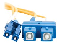 C2G LC-SC 9/125 OS1 Duplex Singlemode PVC Fiber Optic Cable (LSZH) - Koblingskabel - SC-enkeltmodus (hann) til LC-enkeltmodus (hann) - 5 m - fiberoptisk - dupleks - 9 / 125 micron - OS1 - halogenfri - gul 85589