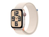 Apple Watch SE (GPS + Cellular) - 2. generasjon - 44 mm - stjernelysaluminium - smartklokke med sportssløyfe - vevet nylon - stjernelys - håndleddstørrelse: 145-220 mm - 32 GB - Wi-Fi, LTE, Bluetooth - 4G - 33 g MRH23DH/A