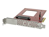 StarTech.com U.2 to PCIe Adapter - x4 PCIe - For 2.5" U.2 NVMe SSD - SFF-8639 PCIe Adapter - U.2 SSD - PCIe SSD - U.2 drive (PEX4SFF8639) - Grensesnittsadapter - 2.5" - Ultra M.2 Card - PCIe 3.0 x4 - rød - for P/N: BNDTB10GI, BNDTB210GSFP, BNDTB310GNDP, BNDTB410GSFP, BNDTB4M2E1, BNDTBUSB3142 PEX4SFF8639