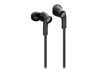 Belkin ROCKSTAR - Ørepropper med mikrofon - i øret - kablet - USB-C - lydisolerende - svart G3H0002BTBLK