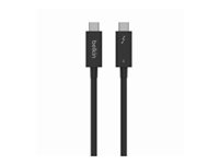 Belkin CONNECT - Thunderbolt-kabel - 24 pin USB-C (hann) reversibel til 24 pin USB-C (hann) reversibel - Thunderbolt 4 - 1 m - passiv, USB Power Delivery (100 W) - for P/N: INC006TTSGY INZ003BT1MBK