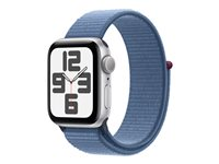 Apple Watch SE (GPS) - 2. generasjon - 40 mm - sølvaluminium - smartklokke med sportssløyfe - vevet nylon - winter blue - håndleddstørrelse: 145-220 mm - 32 GB - Wi-Fi, Bluetooth - 26.4 g MRE33DH/A
