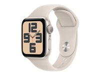 Apple Watch SE (GPS) - 2. generasjon - 40 mm - stjernelysaluminium - smartklokke med sportsbånd - fluorelastomer - stjernelys - båndbredde: M/L - 32 GB - Wi-Fi, Bluetooth - 26.4 g MR9V3DH/A