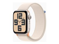 Apple Watch SE (GPS) - 2. generasjon - 44 mm - stjernelysaluminium - smartklokke med sportssløyfe - tekstil - stjernelys - håndleddstørrelse: 140-245 mm - 32 GB - Wi-Fi, Bluetooth - 32.9 g MRE63DH/A
