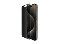 Belkin ScreenForce Pro - Skjermbeskyttelse for mobiltelefon - glass - med personvernsfilter - for Apple iPhone 15 Pro SFA109EC