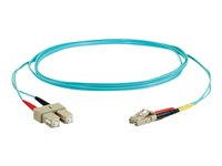 C2G LC-SC 10Gb 50/125 OM3 Duplex Multimode PVC Fiber Optic Cable (LSZH) - Nettverkskabel - SC flermodus (hann) til LC multimodus (hann) - 2 m - 2 m - fiberoptisk - dupleks - 50 / 125 mikroner - OM3 - halogenfri - akvamarin 85532