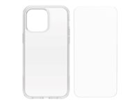 OtterBox Symmetry Series - Baksidedeksel for mobiltelefon - med antimikrobiell teknologi - MagSafe-samsvar - blank - med Alpha Glass-skjermbeskytter - for Apple iPhone 14 Pro Max 78-80924