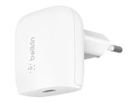Belkin BoostCharge Wall Charger - Strømadapter - 20 watt - Fast Charge, PD (24 pin USB-C) - hvit WCA003VFWH