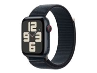 Apple Watch SE (GPS + Cellular) - 2. generasjon - 44 mm - midnattsaluminium - smartklokke med sportssløyfe - vevet nylon - midnatt - håndleddstørrelse: 145-220 mm - 32 GB - Wi-Fi, LTE, Bluetooth - 4G - 33 g MRHC3DH/A