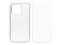 OtterBox Symmetry Series - Baksidedeksel for mobiltelefon - med antimikrobiell teknologi - MagSafe-samsvar - blank - med Alpha Glass-skjermbeskytter 78-80922