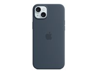 Apple - Baksidedeksel for mobiltelefon - MagSafe-samsvar - silikon - stormblå - for iPhone 15 Plus MT123ZM/A