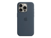 Apple - Baksidedeksel for mobiltelefon - MagSafe-samsvar - silikon - stormblå - for iPhone 15 Pro MT1D3ZM/A