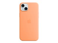 Apple - Baksidedeksel for mobiltelefon - MagSafe-samsvar - silikon - oransjesorbet - for iPhone 15 Plus MT173ZM/A