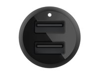 Belkin BoostCharge Dual Charger - Bilstrømadapter - 24 watt - 4.8 A - 2 utgangskontakter (USB) - svart CCB001BTBK