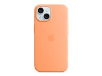 Apple - Baksidedeksel for mobiltelefon - MagSafe-samsvar - silikon - oransjesorbet - for iPhone 15 MT0W3ZM/A
