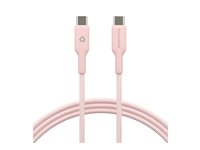 dbramante1928 re-charge - USB-kabel - 24 pin USB-C (hann) til 24 pin USB-C (hann) - 1.5 m - flettet kabel, USB-C Power Delivery (60W) - rosa CB20CCPI7206