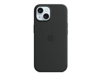 Apple - Baksidedeksel for mobiltelefon - MagSafe-samsvar - silikon - svart - for iPhone 15 MT0J3ZM/A